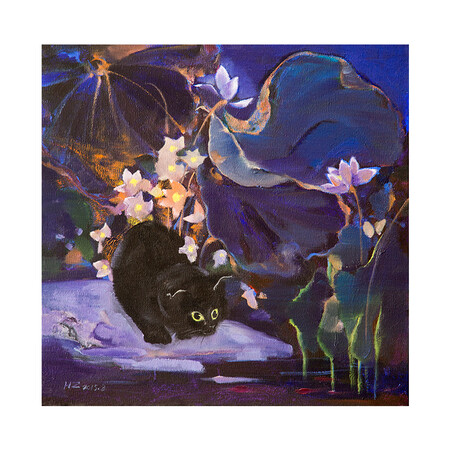 artist梦想艺术家 黄震《少年小黑之九》收藏级复刻 油画 布面装饰画