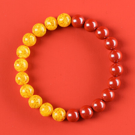 辰晟雄黄朱砂手串高含量晶体原矿石手链本命年礼物高颜值送女友老.