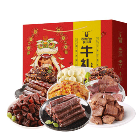 科尔沁 牛礼零食礼盒1110g牛肉干肉脯休闲零食礼盒解馋零食...