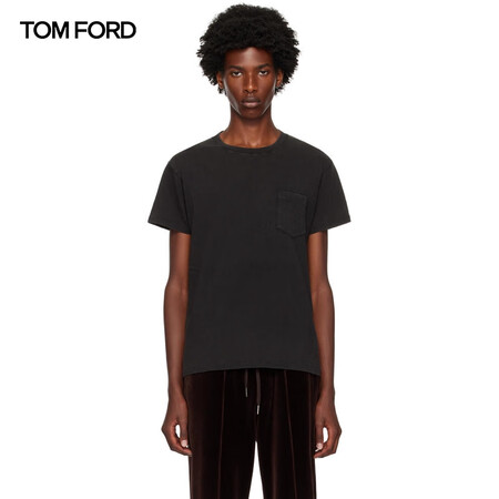 汤姆福特（TOM FORD） 男士灰色贴袋T恤 Ash Gr...