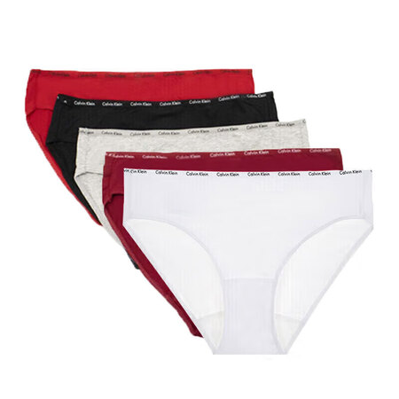 Calvin Klein美版CK女棉舒适透气5条装性感比基尼...