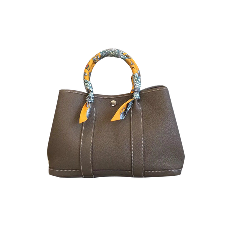 【二手95新】爱马仕hermes 大象灰小号garden party牛皮t刻 手提包