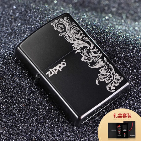 ZIPPO打火机正版 150黑冰标志系列 美国原装经典款送男...