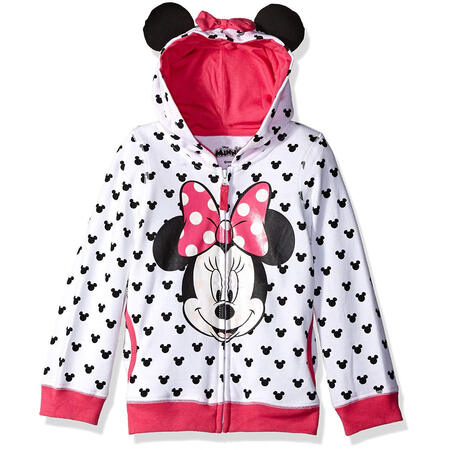 disney 迪士尼女童 Minnie 连帽卫衣，带蝴蝶结和...