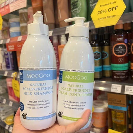 MooGoo新西兰药房孕婴牛奶天然成分 香润洗发水+护发素 ...