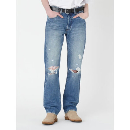 李维斯（Levi's）150周年501中腰直筒破洞...