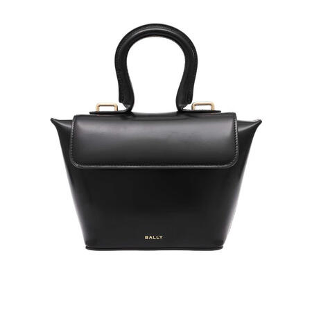 巴利（BALLY）女式翻盖单肩包金属配件可调肩带通勤休闲 黑...