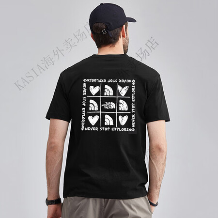 北面（The North Face）短袖T恤男时尚LOGO户...