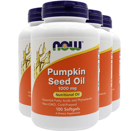 美国进口 now诺奥南瓜子油南瓜籽油软胶囊1000mg100粒男性 4瓶