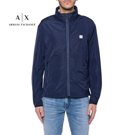 ARMANI EXCHANGE 奢侈品 男士  標誌貼片拉鍊...