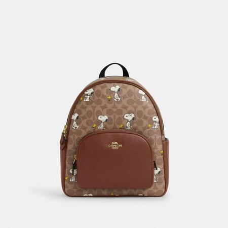 蔻驰（COACH）女士可扩展防水签名 canvas 史努比联...