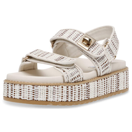 STEVE MADDEN 女式 Bigmona 凉鞋 米色多...