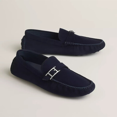 爱马仕（HERMES）男鞋Idylle乐福鞋绒面山羊皮Hap...