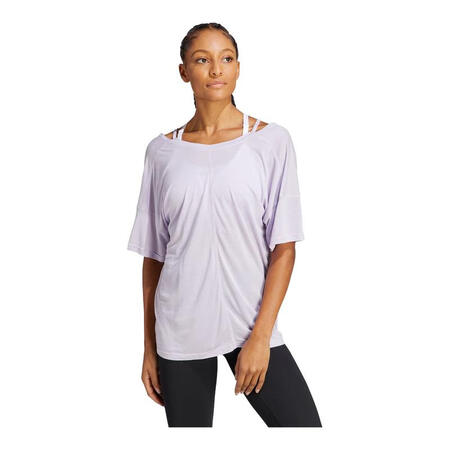 阿迪达斯 （adidas）女士瑜伽宽松运动T恤Aerorea...