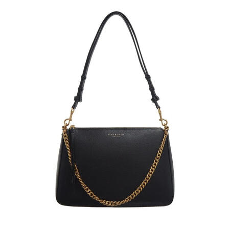 汤丽柏琦（Tory Burch）女包黑色单肩斜挎皮革链条可拆...