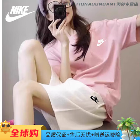 耐克（NIKE）新款运动纯棉短袖t恤女夏季宽松大码跑步健身运...