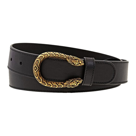 古驰（GUCCI）金色板扣腰带皮带 女款 黑色 宽3cm 黑...