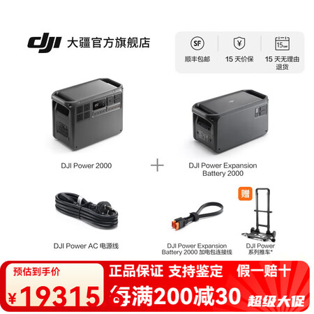 大疆（DJI）【2 度电】220V 3000瓦大功率大容量快...