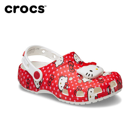 卡骆驰（crocs）洞洞鞋经典凯蒂猫儿童男童女童沙滩鞋凉鞋拖...