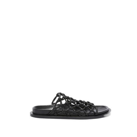 吉尔·桑达（Jil Sander）女士手工编织平底凉鞋镂空透...