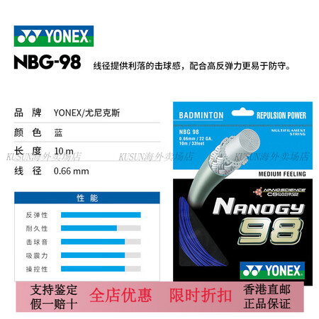 尤尼克斯（YONEX）羽毛球线拍线网线BG65BG80PBG...