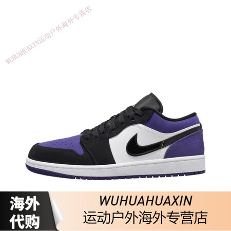 耐克（NIKE）乔1版本AJ1低帮烟灰郭艾伦篮球鞋黑红脚趾影...