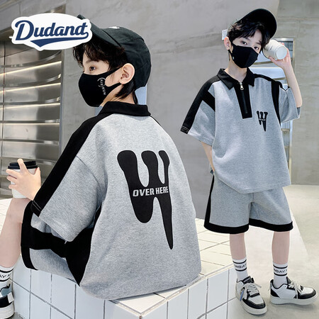 Dudant国际品牌男童t恤短袖套装夏季2025新款洋气纯棉...