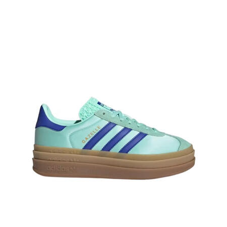 三叶草（Adidas）跑步鞋女款常规版型蕾丝封口缎面绒面革防...