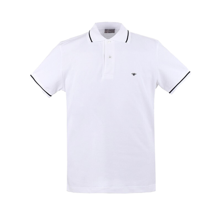 dior迪奥男装 19新款男士短袖翻领polo衫条纹小蜜蜂短袖 白色 l