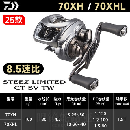 达亿瓦（DAIWA）25款达瓦四弟子水滴轮STEEZ CTS...