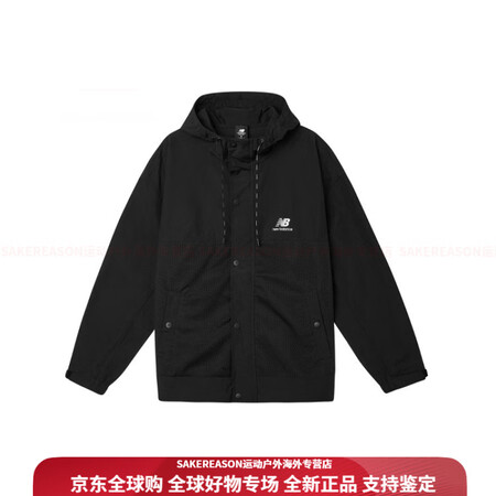 NEW BALANCE宽松运动连帽夹克 男款 黑色 黑色 L