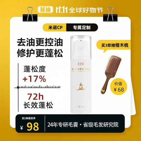 【米诺cp】蔓迪女士控油蓬松洗发水250g（搭配米诺地尔酊泡...