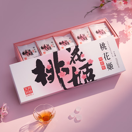 东阿阿胶 桃花姬阿胶糕300g 滋补品 即食阿胶糕 春节送礼...
