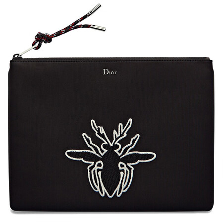 dior 迪奥男包手包尼龙蜜蜂手拿包 2pfca161 yca 黑色