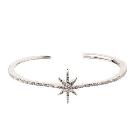 apm monaco饰品 八芒星开口女士手镯 ab3283ox 银色 m