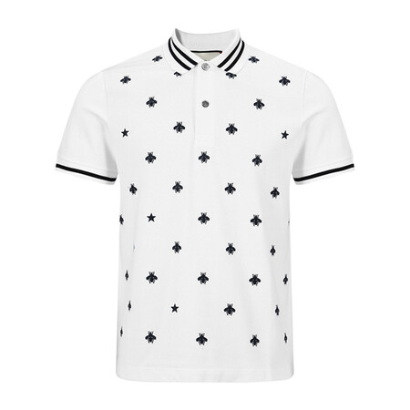 全球购gucci/古驰男装 男士蜜蜂刺绣短袖polo衫431039 x5b55 9983