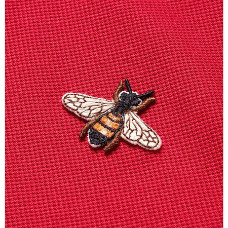 古驰(gucci)奢侈品男装 1789058253 嵌花条纹棉混纺凸纹布polo衫 red