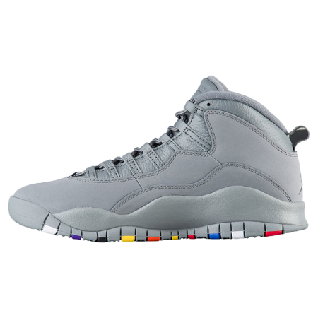 全球购 air jordan 10 aj10实战篮球鞋男士彩虹大底运动鞋 灰色 标准