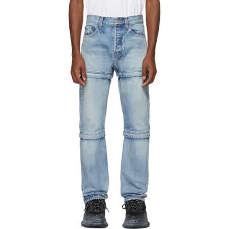 巴黎世家(balenciaga)奢侈品男装 蓝色拉链牛仔裤 3003221558 图片色