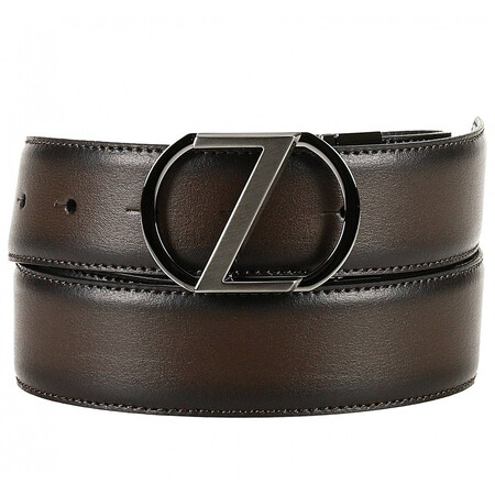 杰尼亚(ermenegildo zegna)奢侈品男士 2568922334 黑色皮革皮带