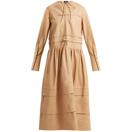 约瑟夫(joseph)奢侈品女装 2284580214 odette 层叠皮革连衣裙 图片色