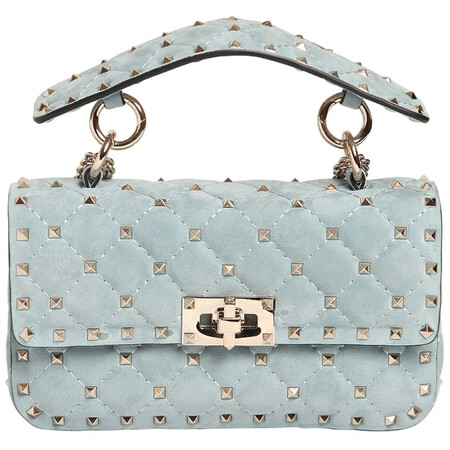 华伦天奴(valentino)奢侈品女包 小号长钉绒面革肩包 1189330656