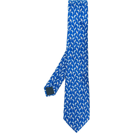 朗雯(lanvin)奢侈品男士 2369507878 鳄鱼纹印花领带 blue 314 均码