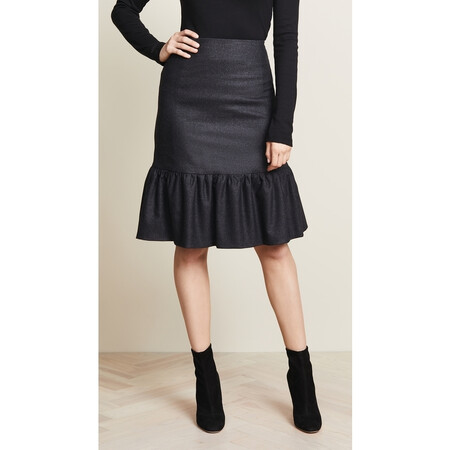 菲拉格慕/女装 14393 低腰法兰绒半身裙 grafite 38