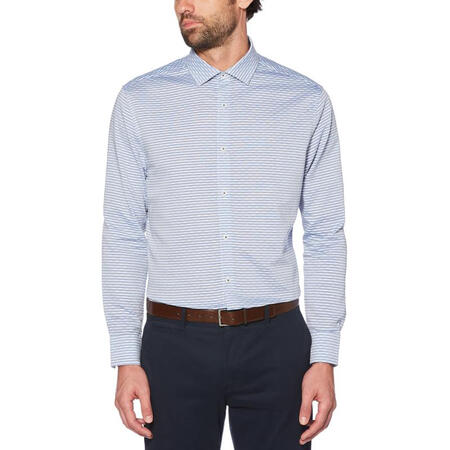 商务修身长袖衬衫棉质修身opgn0482op美国直邮 medium blue 32/33x15