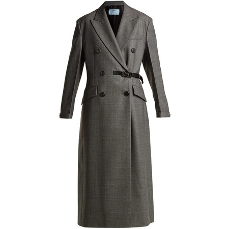 普拉达(prada)奢侈品女装 3552844972 双排扣羊毛大衣 图片色 46 it