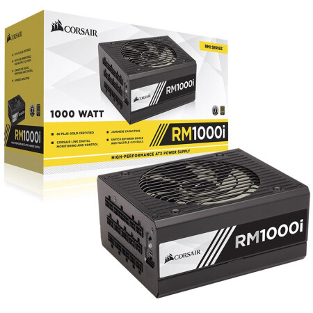 美商海盗船rm1000i 美商海盗船 Uscorsair 额定1000w Rmi系列rm1000i 电脑电源 80plus金认证 全模组 135mm静音风扇 行情报价价格评测 京东