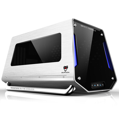 博粉(buffoon)t1 太空舱 三侧透全铝游戏电脑水冷机箱(3毫米铝材/全瘾