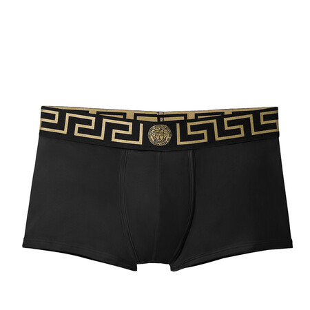 versace范思哲男装一线奢侈品平角裤内裤 au10026 a80g 黑色 xl