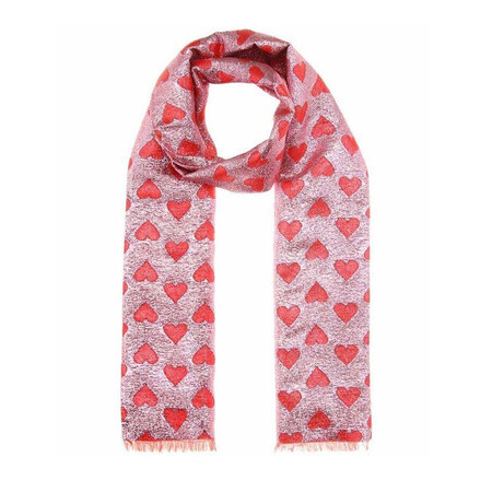 gucci 古驰 中性款心形丝绸混纺围巾 434293 3g491 5874